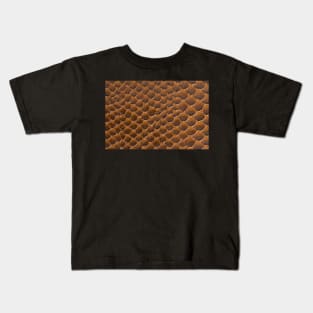 Brown snake skin background Kids T-Shirt